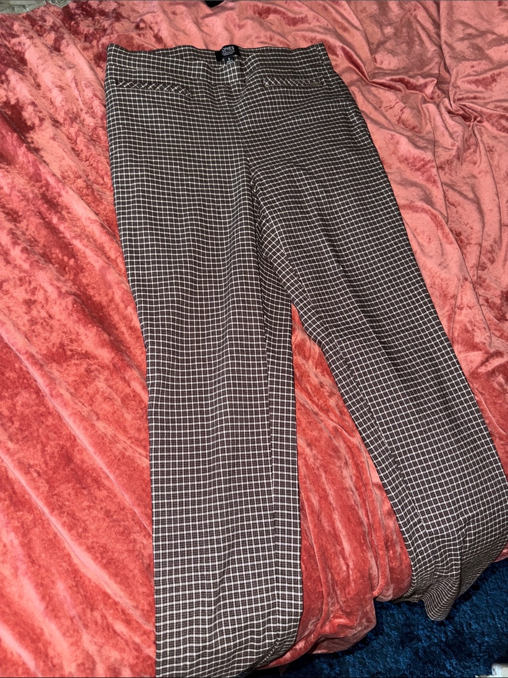 Plaid Stretch Dress Pants - Brown/White